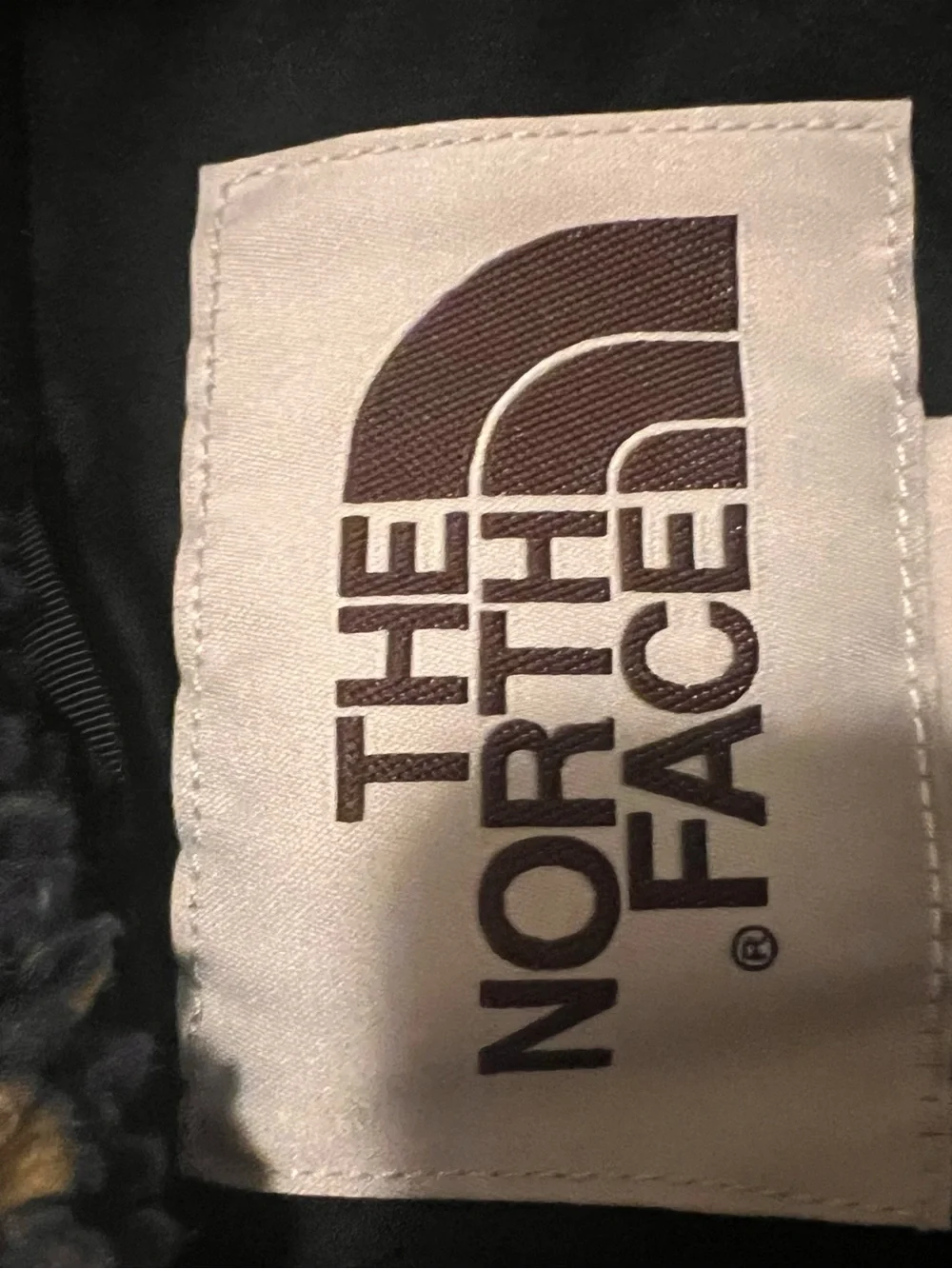 The North Face Fleece Jacket with Tan & Black Logo Patch